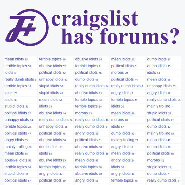 237: Craigslist Has Forums?