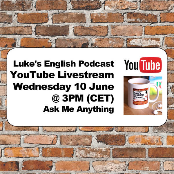 Announcement: I’m doing a YouTube Live Stream on Wednesday 10 June at 3PM CET