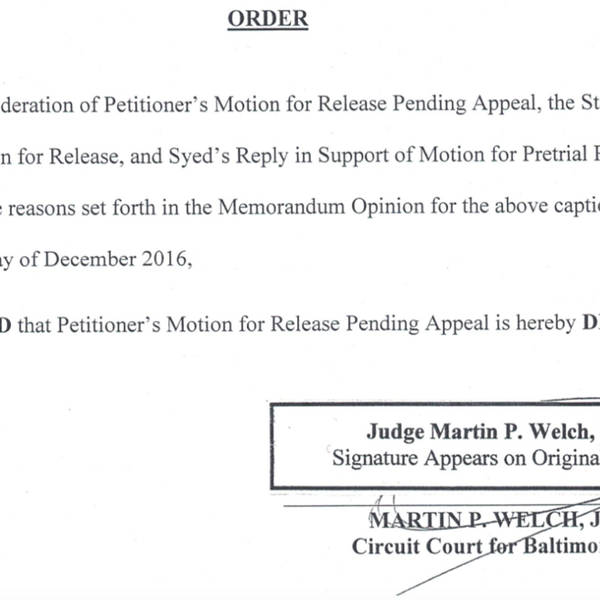 Bonus Episode – Adnan Update