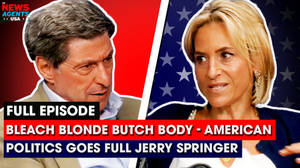 Bleach blonde butch body - American politics goes full Jerry Springer image