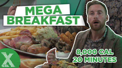 WATCH: Toby Tarrant takes on the Mega Breakfast Challenge! image