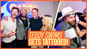 Teddy Swims gets a face tattoo while being interviewed! 🪿 image