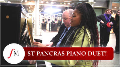 Isata Kanneh-Mason and Tim Lihoreau play a piano duet at St Pancras station! image