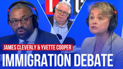 LBC's immigration debate in full | James Cleverly vs Yvette Cooper image