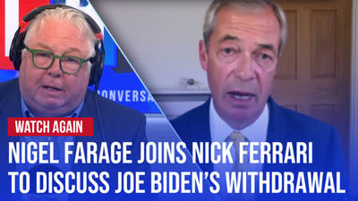 Nigel Farage speaks to Nick Ferrari as the stage looks set for Harris vs Trump image