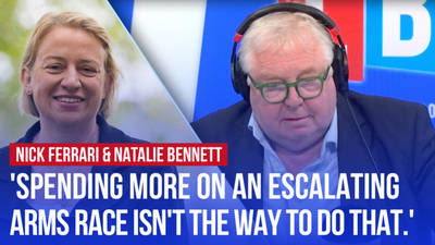 Natalie Bennett and Nick Ferrari on whether defence spending or diplomacy should be prioritised image