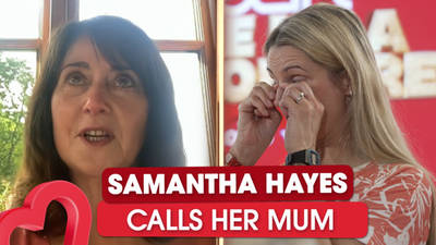 Samantha Hayes calls her mum to tell her she's Britain's newest Millionaire image