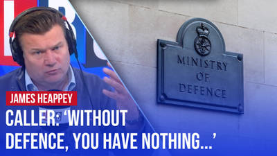 Caller explains why military spending should take priority over funding public services image