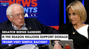 The News Agents USA: Bernie Sanders asked - if the Trump appeal to millions of Americans simply, racism? image