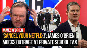 James O'Brien mocks those who say Labour plans for private schools are a bigger issue than cost of living image