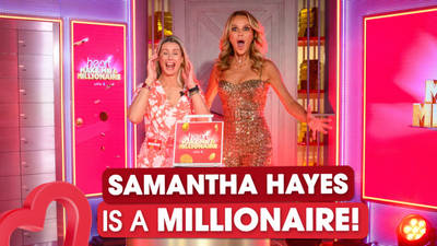 Watch the moment Samantha Hayes becomes a Millionaire image