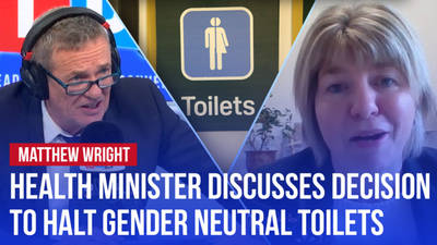 Health minister Maria Caulfield discusses government's decision to halt gender neutral toilets image
