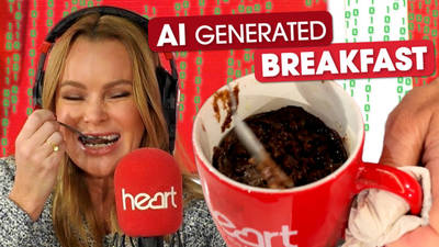Amanda Holden makes Jamie Theakston an AI generated breakfast image