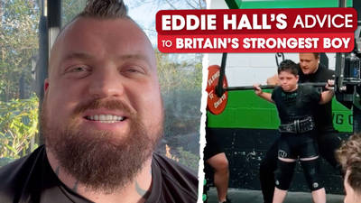 Eddie Hall leaves a message of advice to Britain's strongest 10-year-old image