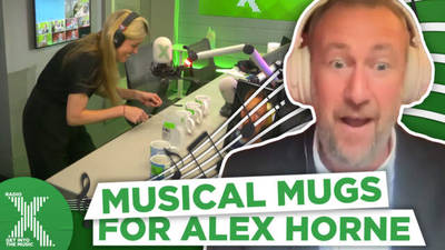 Playing musical mugs for Alex Horne! image