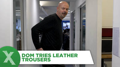 Dom tries on leather trousers|Dom's 50 at 50 image