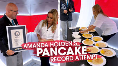 Amanda Holden breaks pancake record on Heart Breakfast image