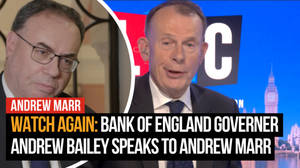 Watch again: Bank of England Governer Andrew Bailey speaks to Andrew Marr image