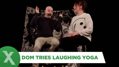 Dom tries Laughing Yoga image