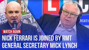 Watch Again: Nick Ferrari is joined by RMT General Secretary Mick Lynch | 25/04/24 image