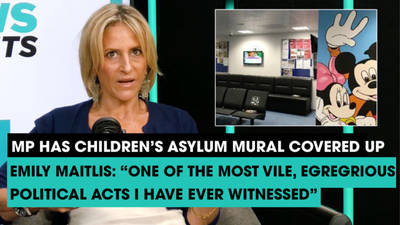 The News Agents: Emily Maitlis on the most "vile, egregious political act" of covering a child's mural of Mickey Mouse in asylum centre image