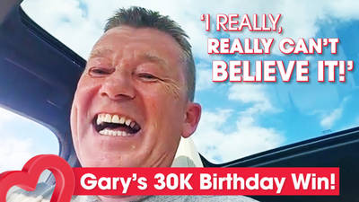 Gary can't believe he just won £30,000!  image