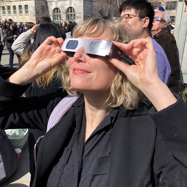 Two minutes before the total eclipse, McGill Campus, Montreal, Québec at 3.24pm on 8th April 2024 – by Cristal Duhaime