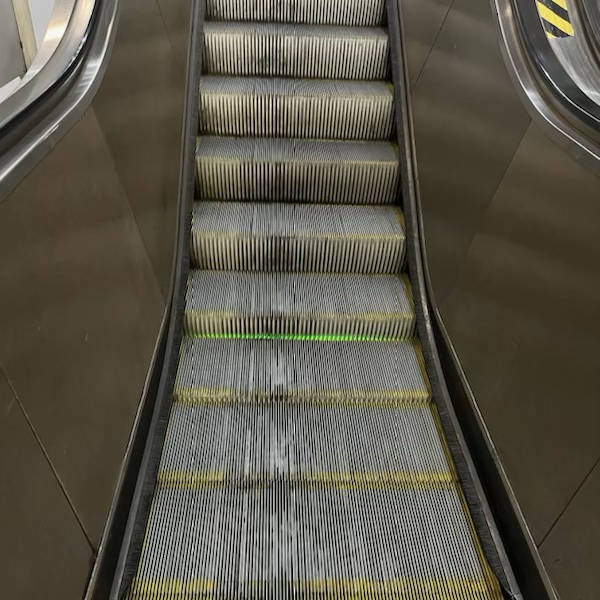 Singing Escalator, Greenwich, London, UK on the morning of 7th March 2024 – by Alan Hall