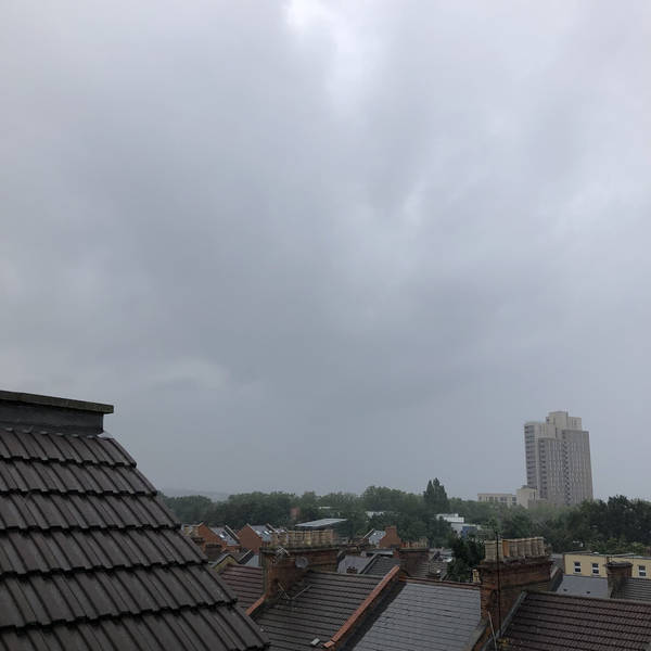 Rain on skylight, North London, UK on 22nd August 2021 – by Eleanor McDowall