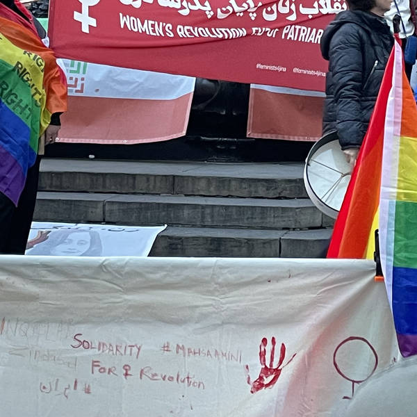 Woman, life, freedom, Iran solidarity protest in Trafalgar Square, London, UK on 26th November 2022