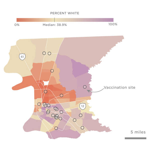 Across The South, COVID-19 Vaccine Sites Missing From Black And Hispanic Neighborhoods