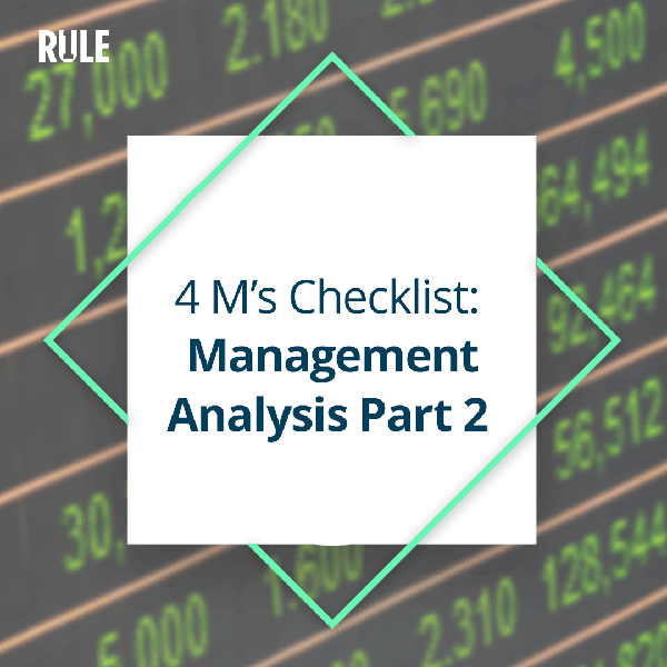 271- Four Ms Checklist: Management Analysis Part 2