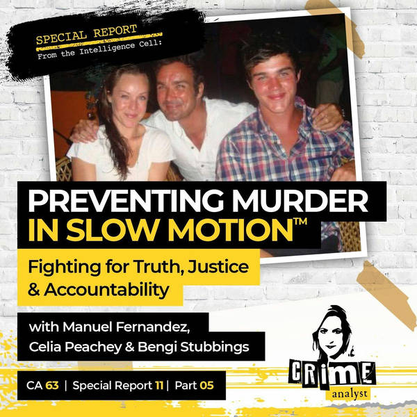Ep 63: Preventing Murder in Slow Motion™: Fighting for Truth, Justice and Accountability with Manuel Fernandez, Bengi Stubbings and Celia Peachey, Part 5