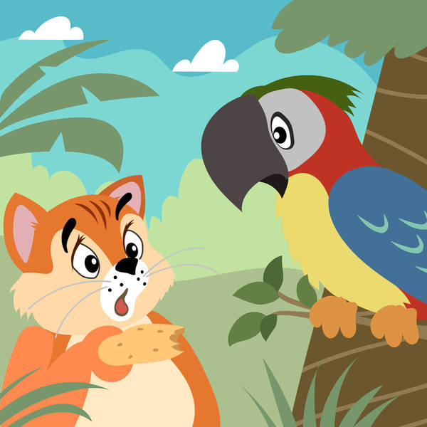 The Cat and the Parrot-Storytelling Podcast for Kids:E238